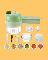 4-in-1 Portable Electric Vegetable Cutter Set – Effortless Food Prep at Your Fingertips