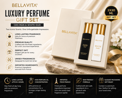 BellaVita Luxury Perfume Gift Set – CEO Man & White Oud | Long-Lasting Premium Fragrance Combo (2 x 20ml)